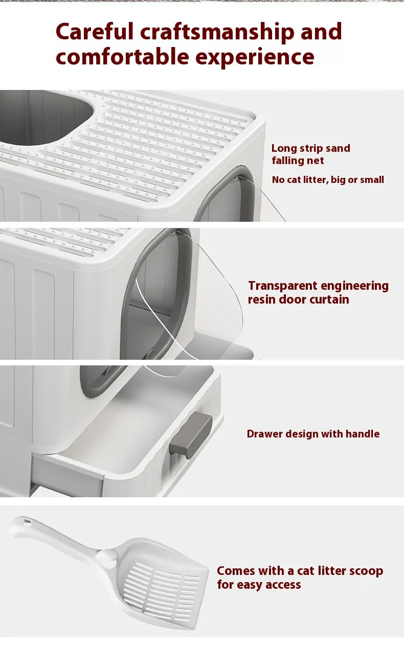 Compact Foldaway Cat Litter Box