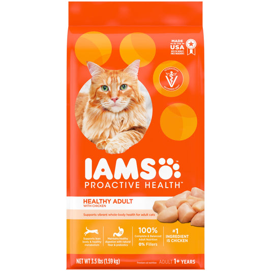 IAMS Proactive Health Healthy Adult Dry Cat Food with Chicken 3.5 lb. Bag