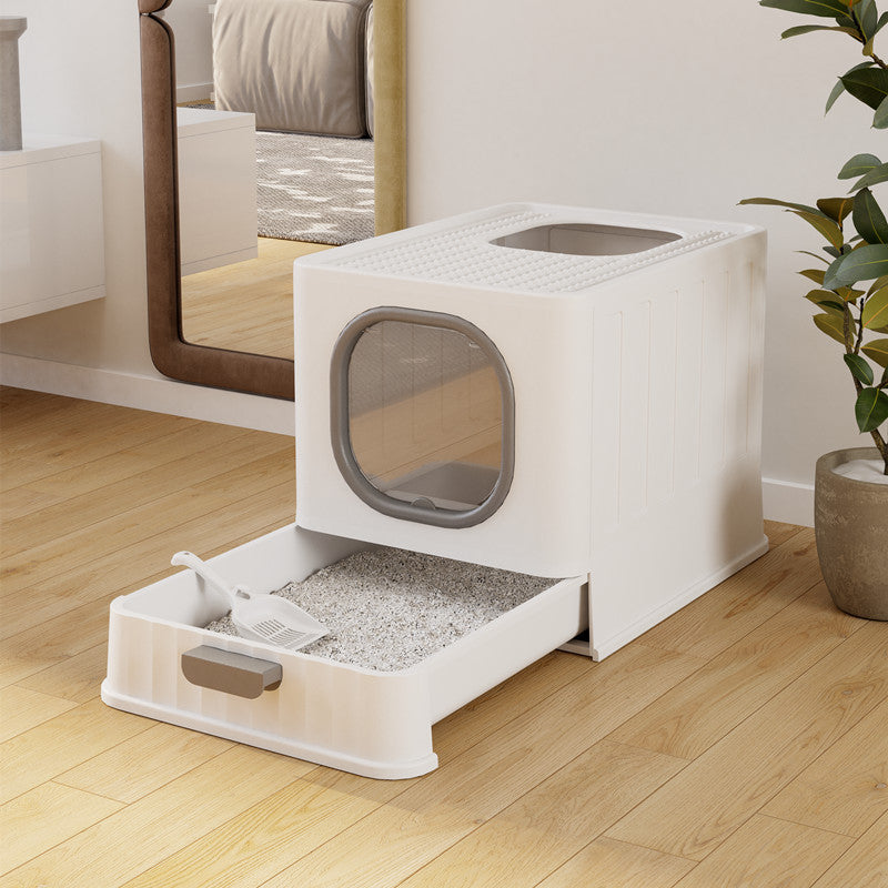 Compact Foldaway Cat Litter Box