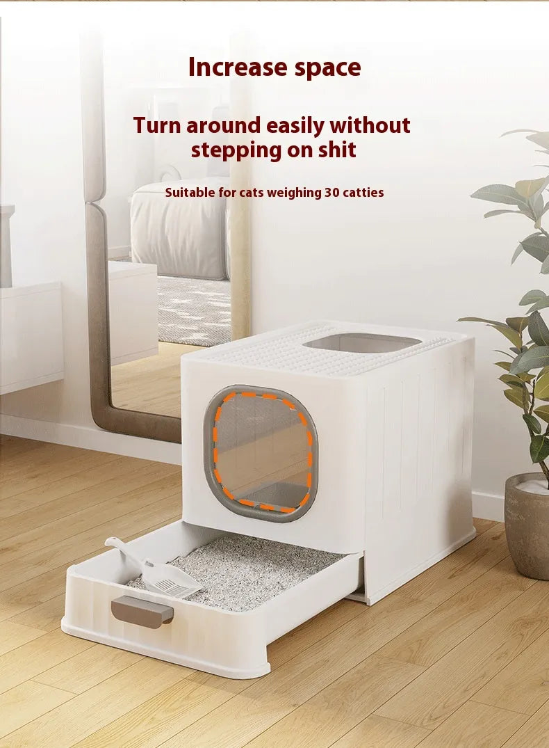 Compact Foldaway Cat Litter Box