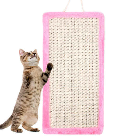 KittyFlex Sisal Scratcher Mat with Rope - Pink Dual-Use Pad