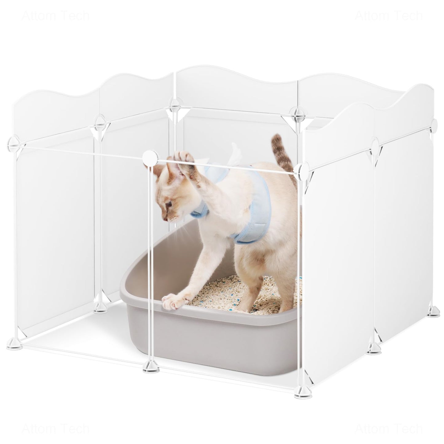 ZooZoo Unique Wave Splash Guard Litter Box Enclosure