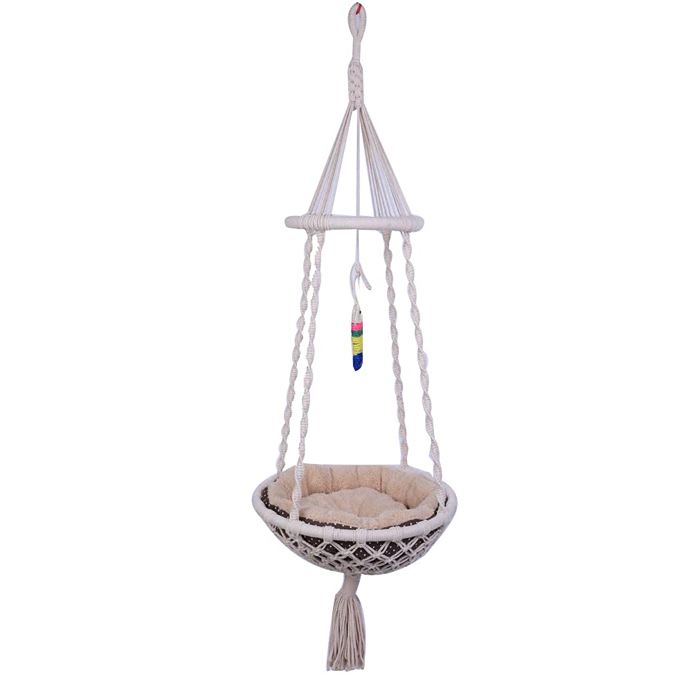 MacraMeow Hanging Cat Bed - Boho Cat Swing
