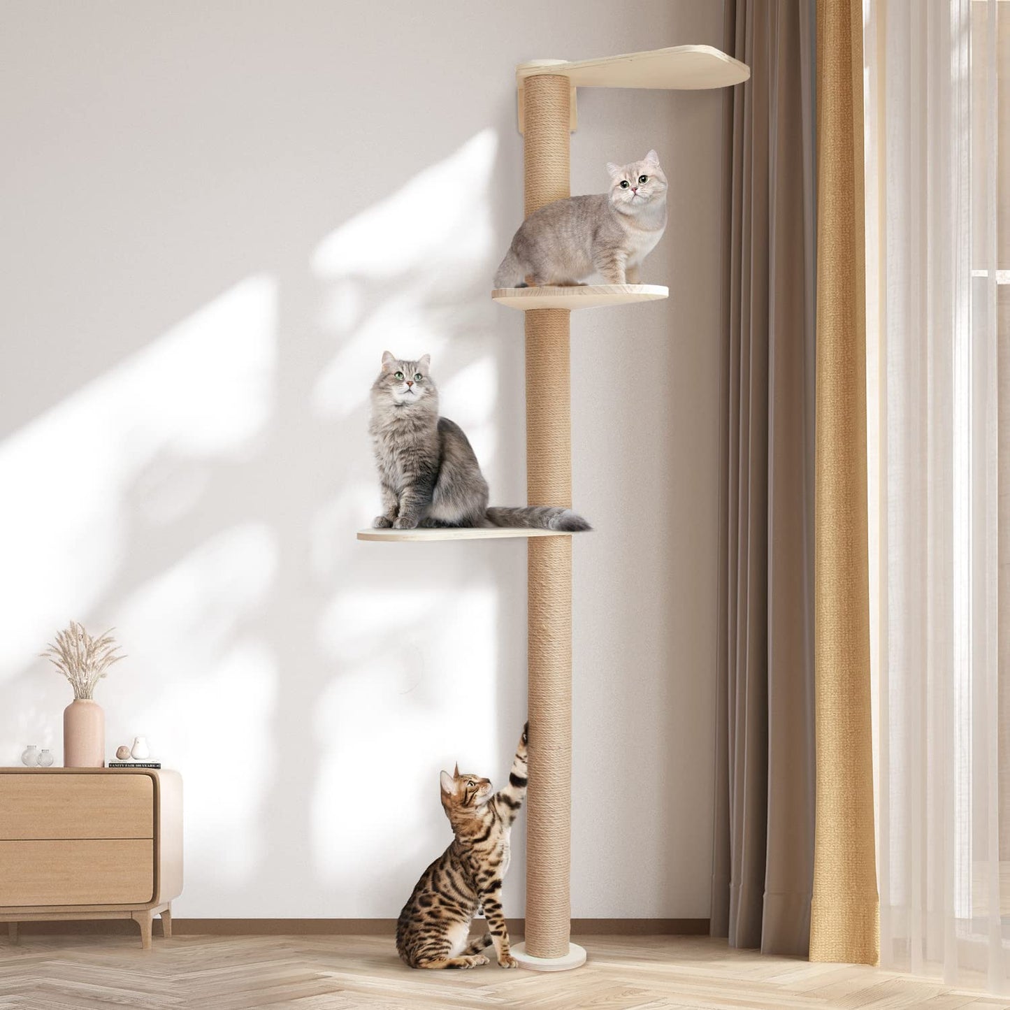 Floor-to-Ceiling Cat Scratch Tower