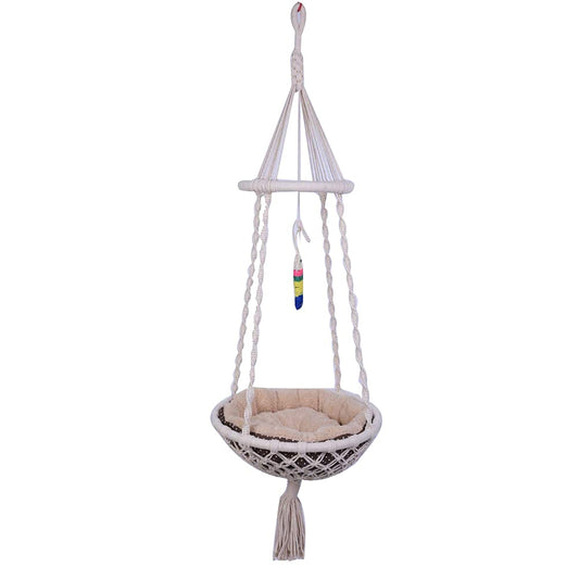 MacraMeow Hanging Cat Bed - Boho Cat Swing