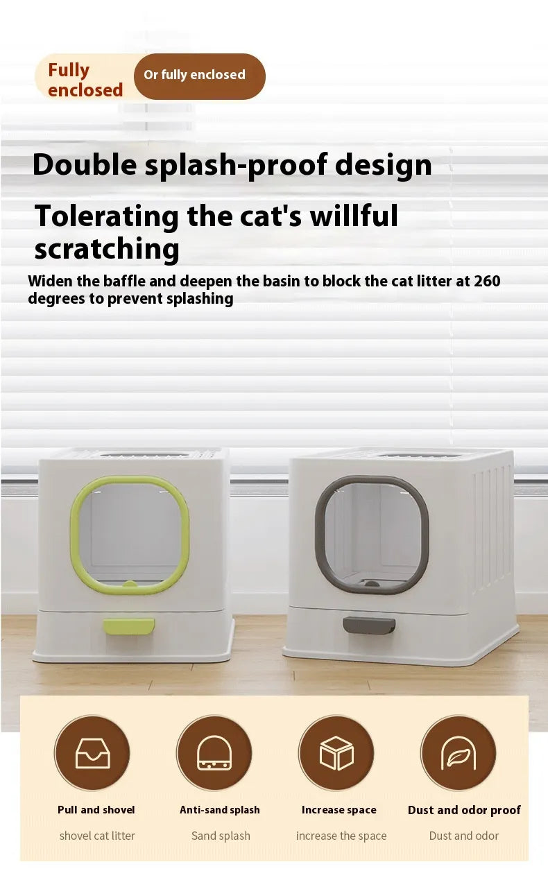 Compact Foldaway Cat Litter Box