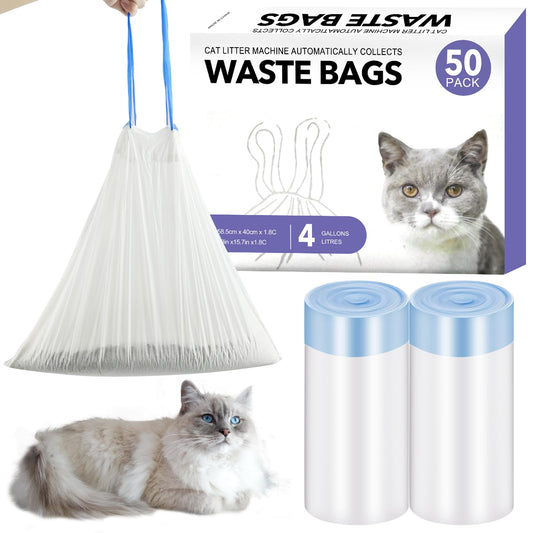 50 PCS Easy-Clean Cat Litter Liners, 23" x 15.7"
