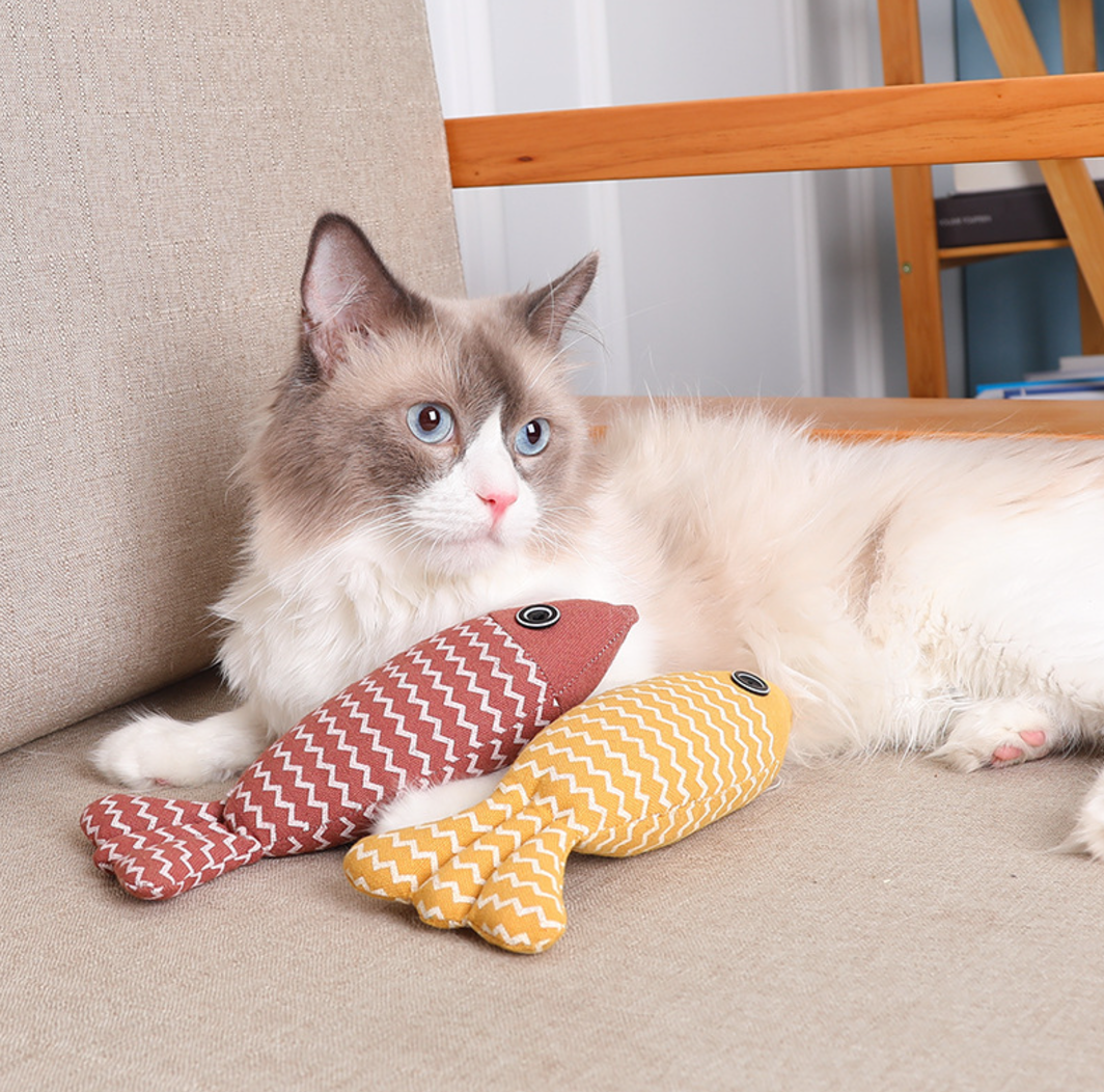 Linen Play Fish for Cats